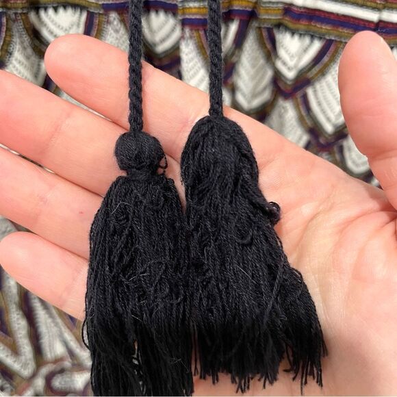 H&M Women's Maxi Geometric Viscose Elastic Waist Boho Crinkled Skirt Sz 12 - Picture 7 of 13